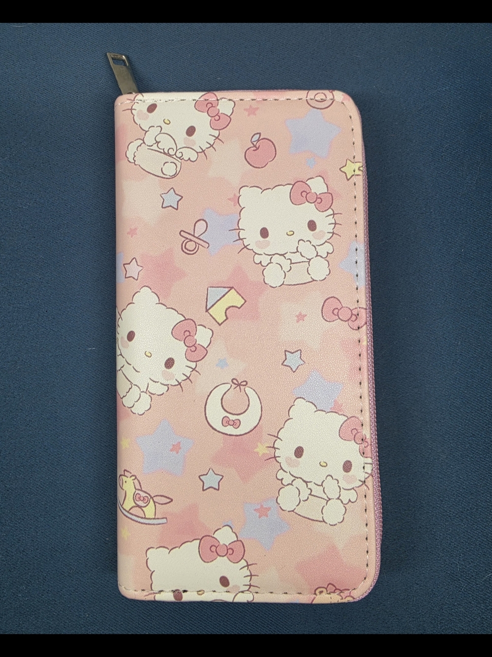 Hello Kitty Pastel Pink Large Character Zip Clutch